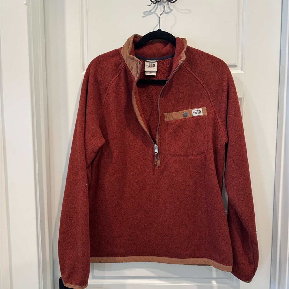 The North Face Men's Zip-Up Sweater in Rust